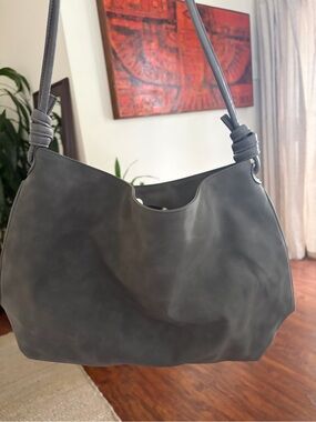 8 Other Reasons Dark Gray Leather Shoulder Bag